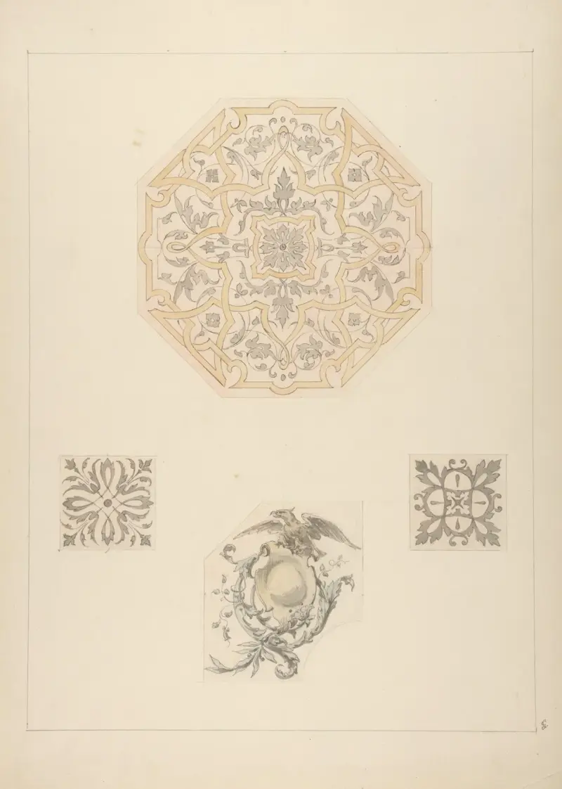 Four designs for decorative motifs av Jules-Edmond-Charles Lachaise