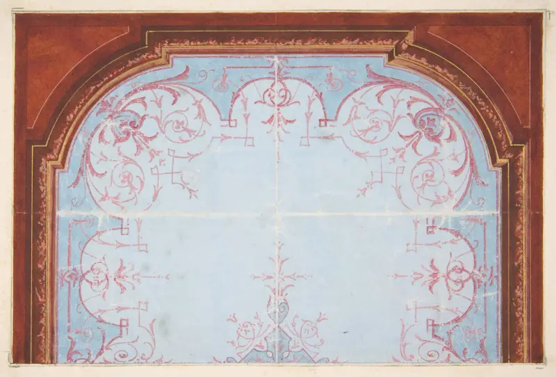 Partial design for painted ceiling av Jules-Edmond-Charles Lachaise