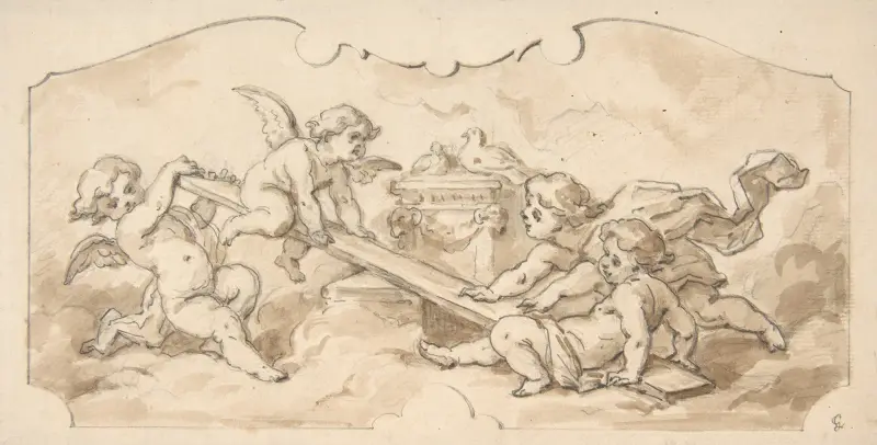 Putti i lek av Jules-Edmond-Charles Lachaise