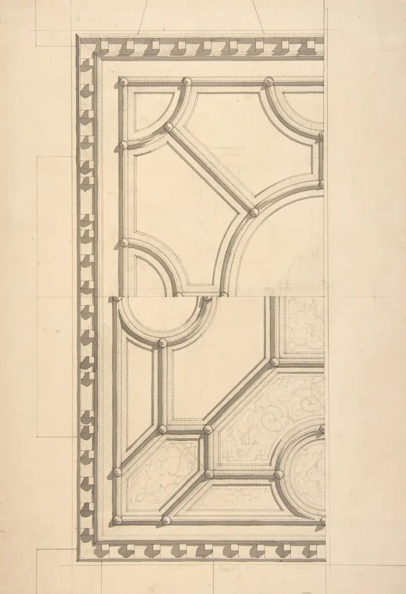 Två takdekorationer (1800-talet) av Jules-Edmond-Charles Lachaise