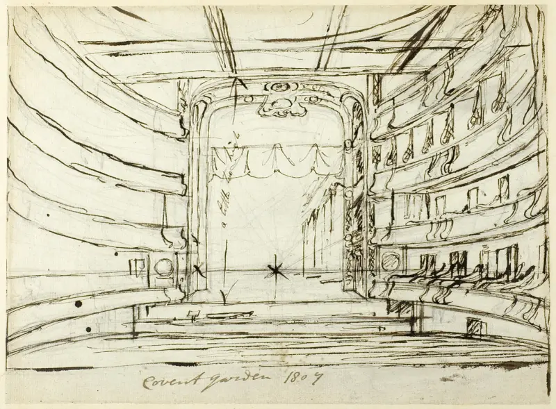 Studie för Covent Garden Theatre, ur Microcosm of London av Augustus Charles Pugin