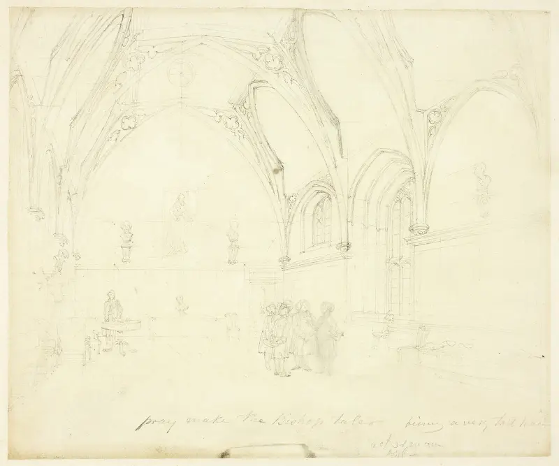 Study for Lambeth Palace, from Microcosm of London av Augustus Charles Pugin
