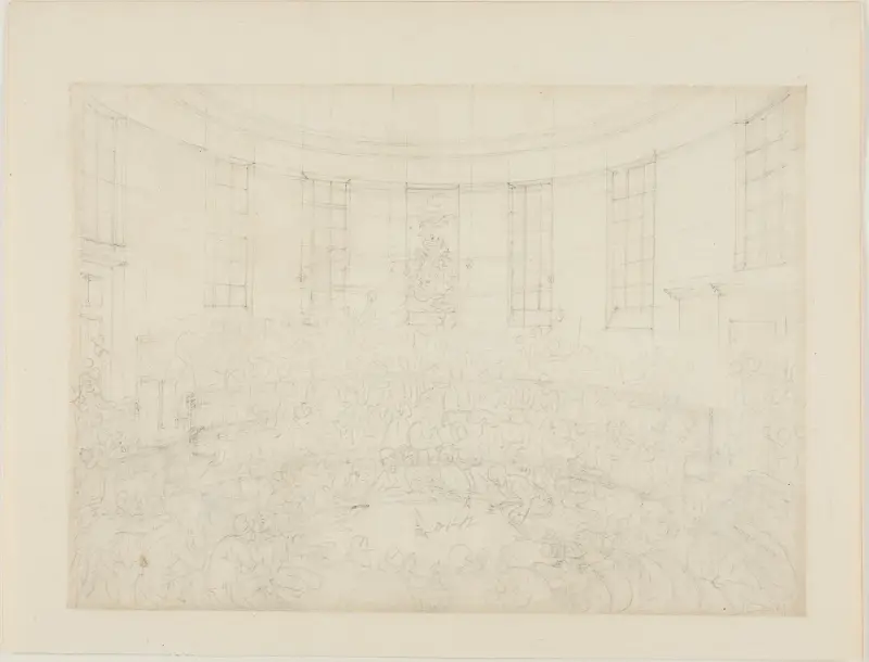 Study for Royal Cock Pit, from Microcosm of London av Augustus Charles Pugin