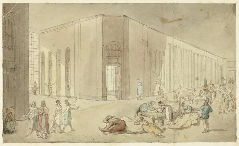 Studie för St. Luke's Hospital, från Microcosm of London av Augustus Charles Pugin