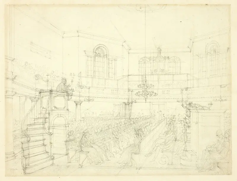 Study for The Magdalen Chapel, from Microcosm of London av Augustus Charles Pugin