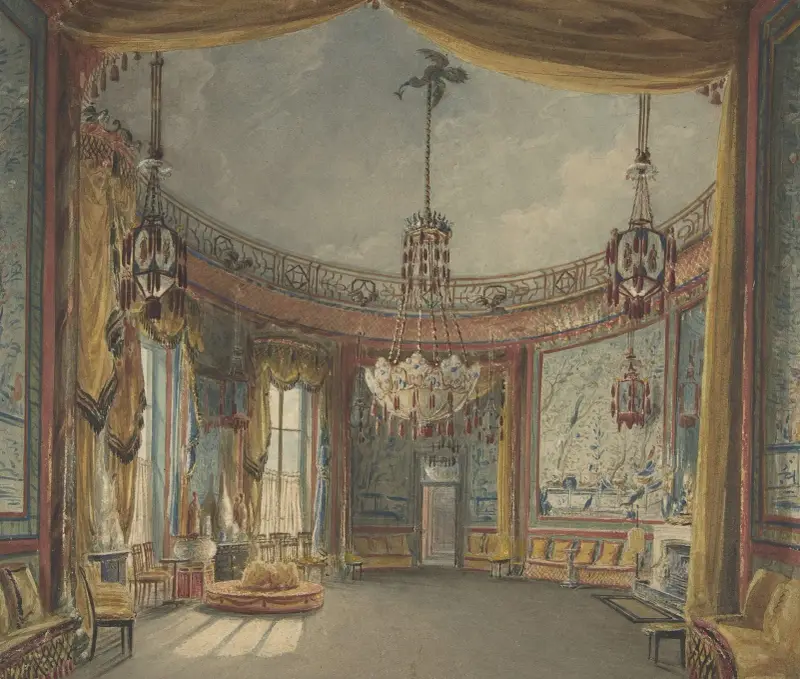 The Saloon, Brighton Pavilion av Augustus Charles Pugin