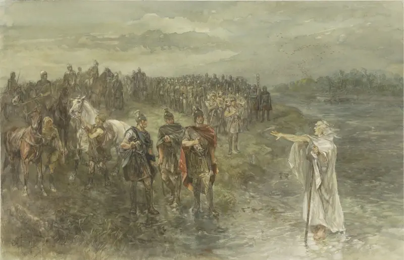 De Romeinse veldheer Drusus en de Germaanse wichelaar av Charles Rochussen