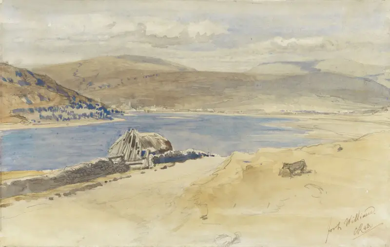 Gezicht op het Loch Linnhe bij Fort William, Schotland av Charles Rochussen