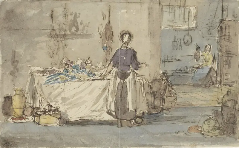 Kücheninterieur von Charles Rochussen