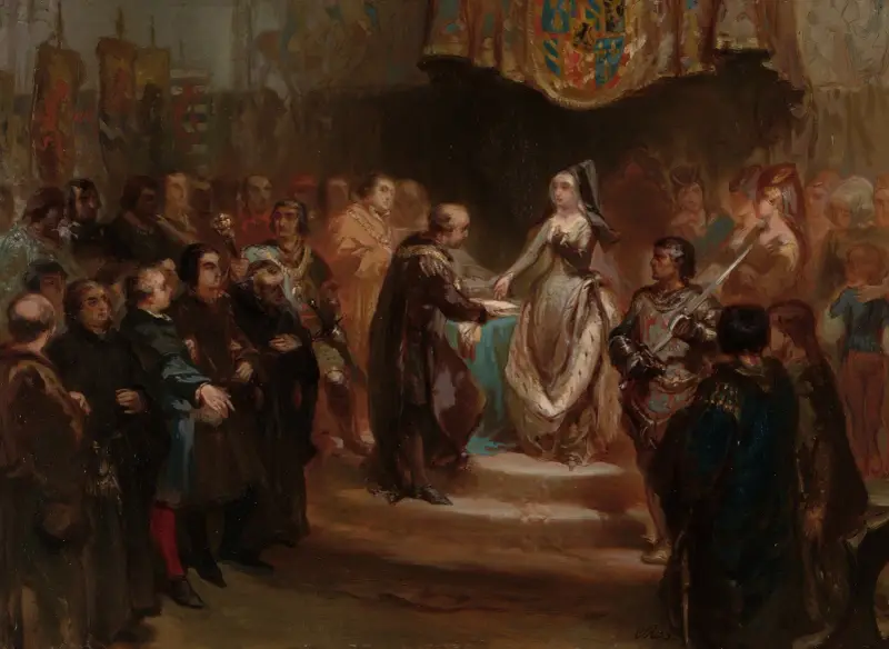 Maria av Burgund beviljar det stora privilegiet, år 1477 av Charles Rochussen