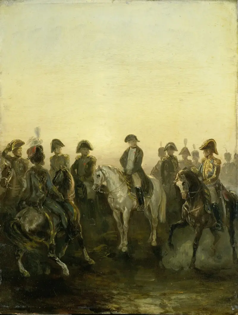 Napoleon med sin stab av Charles Rochussen