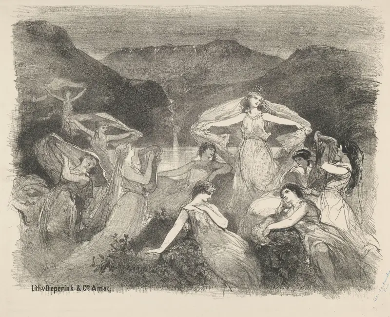 Scene from the ballet ‘Zélie, or The Magic Veil’ av Charles Rochussen