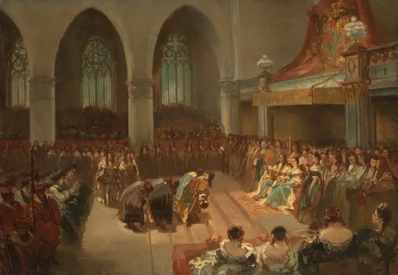Vilhelm III:s och Maria Stuarts kröning, anno 1689 av Charles Rochussen