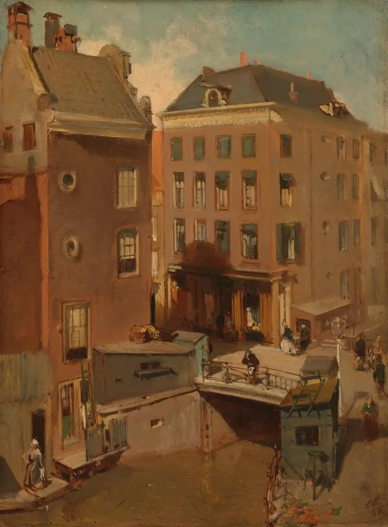 Osjessluis vid Kalverstraat i Amsterdam av Charles Rochussen