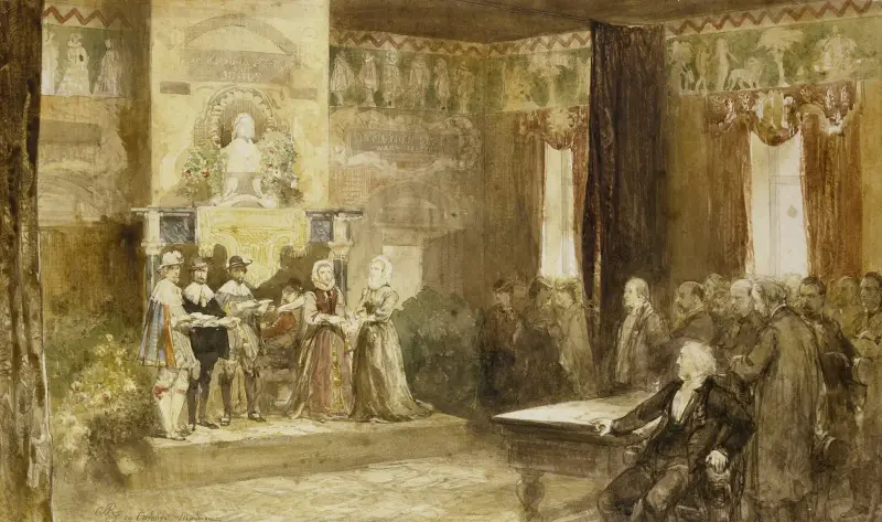 Vondelfirande på Muiderslot, 1867 av Charles Rochussen