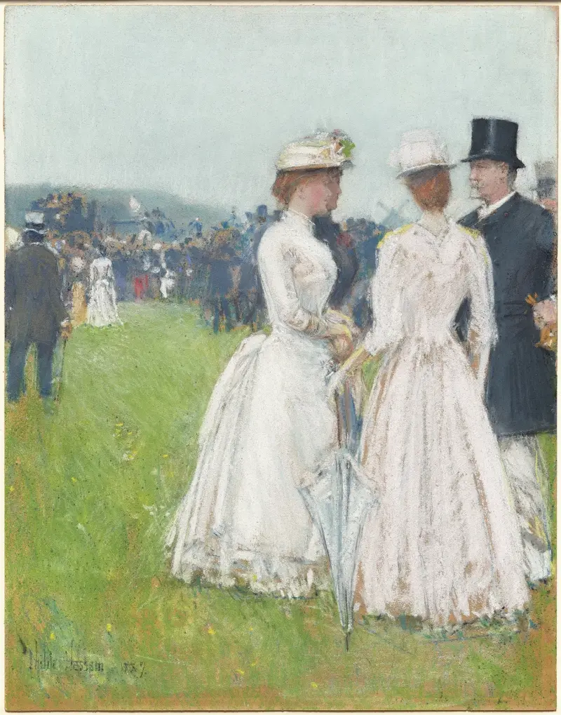 Au Grand Prix de Paris (At the Grand Prix de Paris) av Childe Hassam