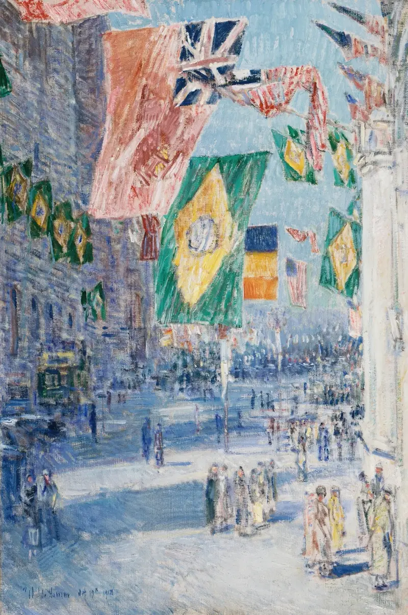 Allierades aveny; Brasilien, Belgien av Childe Hassam