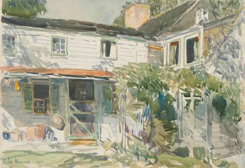 Baksidan av det gamla huset av Childe Hassam