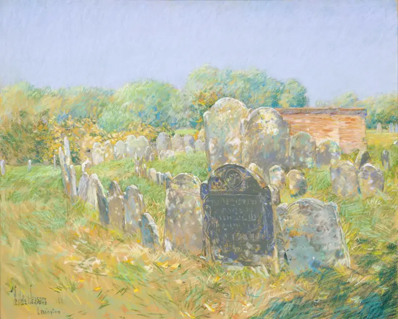 Kolonials kyrkogård i Lexington av Childe Hassam