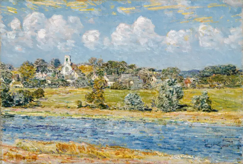 Landskap vid Newfields, New Hampshire av Childe Hassam