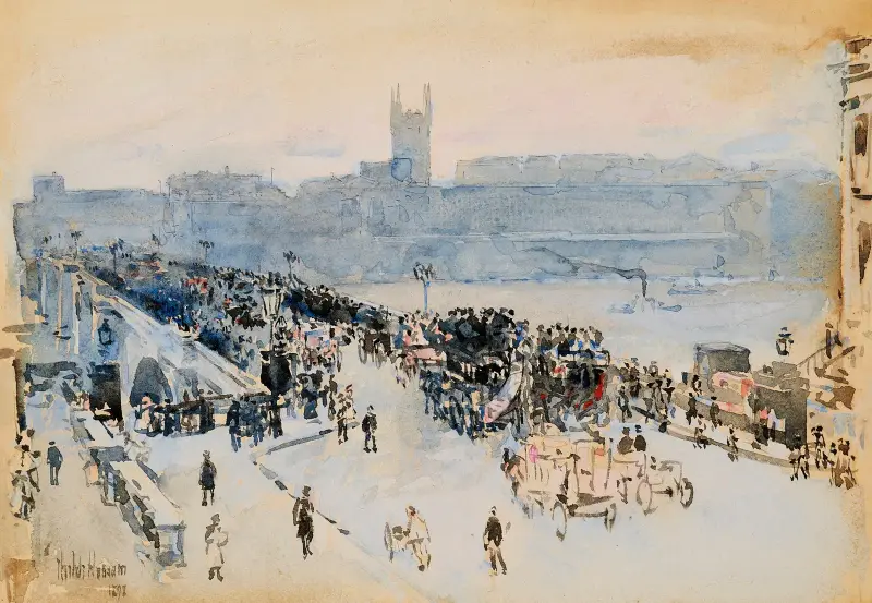 London Bridge av Childe Hassam