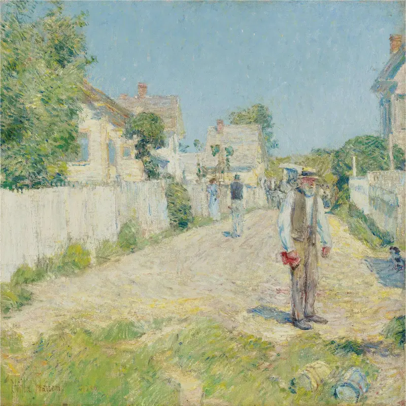 Street In Gloucester av Childe Hassam