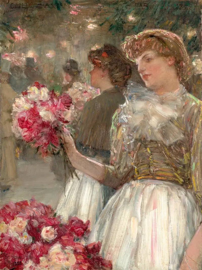 Pionflickan av Childe Hassam