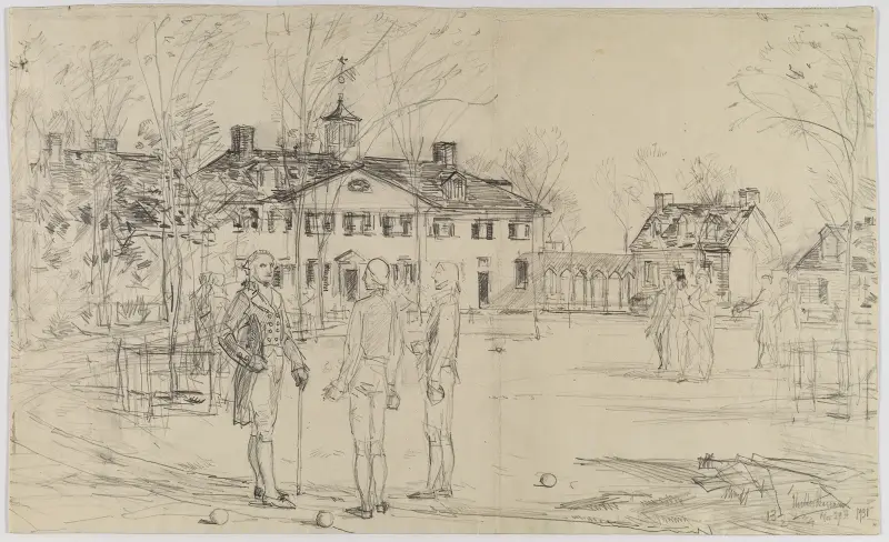 Washington i Mount Vernon av Childe Hassam