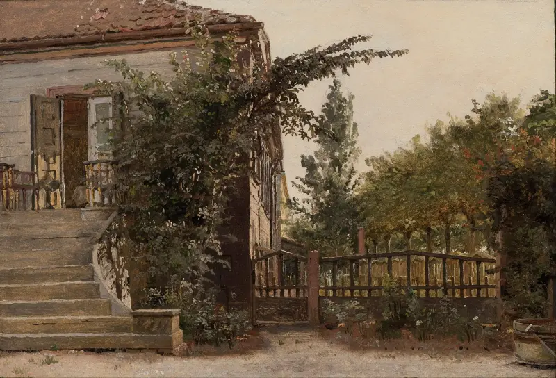 The Garden Steps Leading to the Artist’s Studio on Blegdammen av Christen Købke