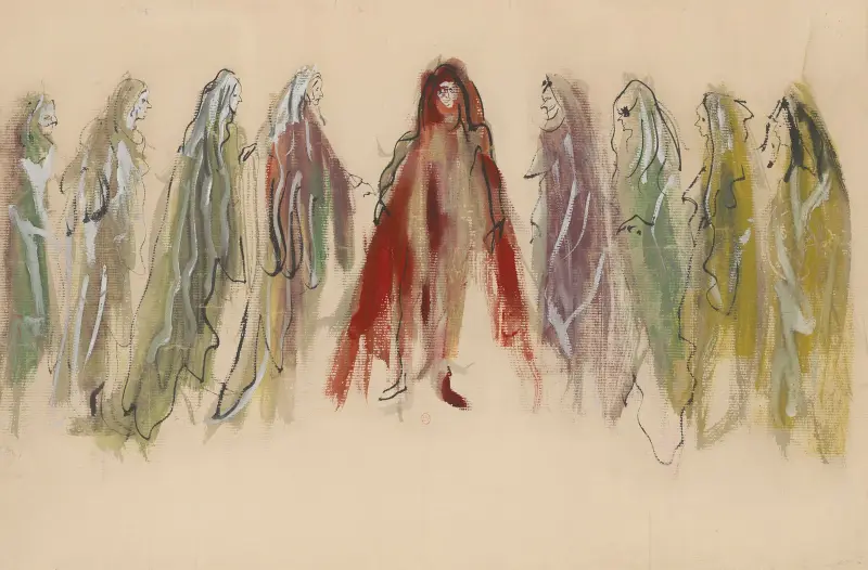 La Sylphide – maquette de costume – neuf sorcières av Christian Bérard