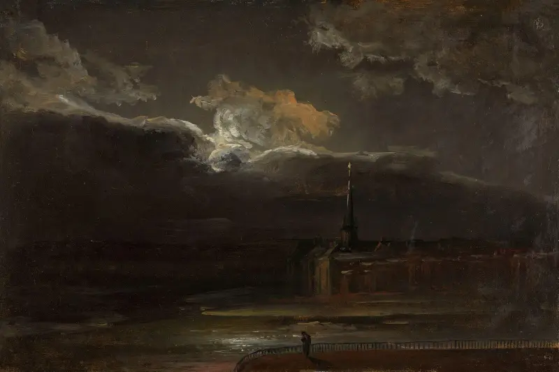 Dresden i månsken av Johan Christian Dahl
