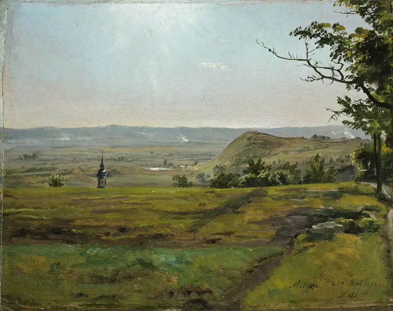Gröna fält nära Meissen av Johan Christian Dahl