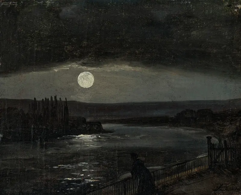 Månsken över Brühlsche Terrasse, Dresden av Johan Christian Dahl