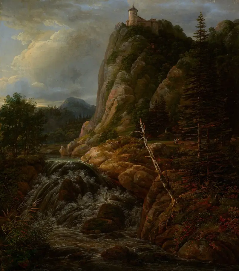 Nordic Landscape with a Castle av Johan Christian Dahl