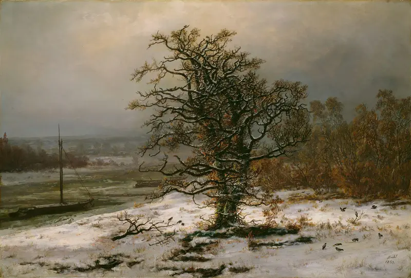 Eken vid Elbe i vinter av Johan Christian Dahl
