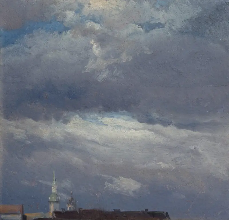 Åskmoln över slottstornet i Dresden av Johan Christian Dahl