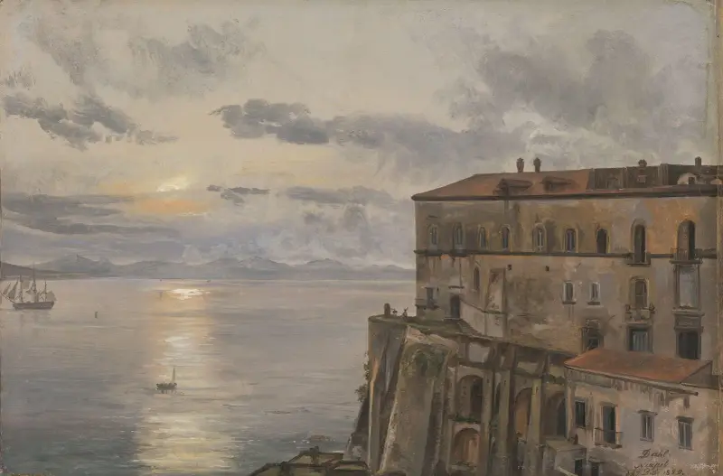 Kasernen vid Pizzofalcone, Neapel av Johan Christian Dahl