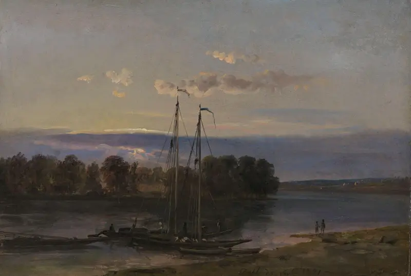 Elbe vid solnedgång av Johan Christian Dahl