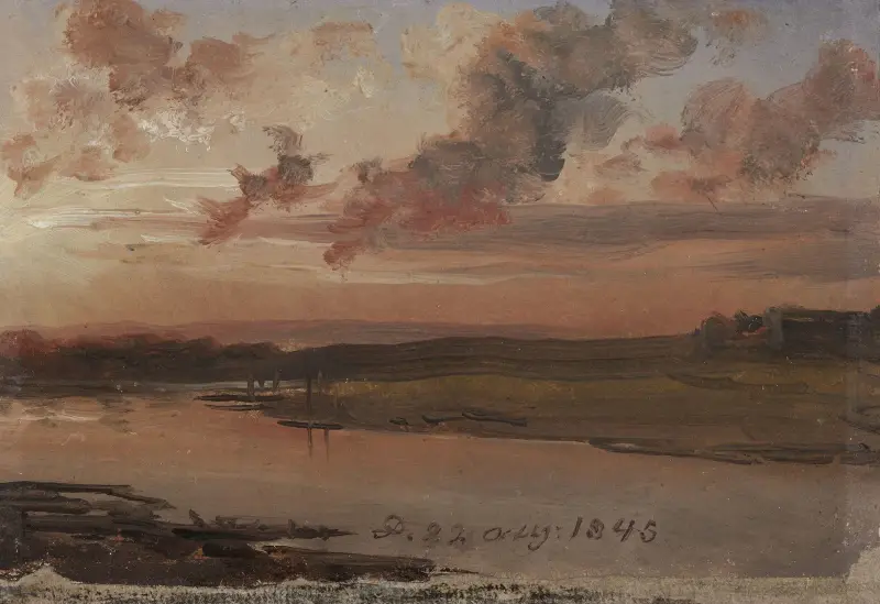 The Elbe in the Evening av Johan Christian Dahl