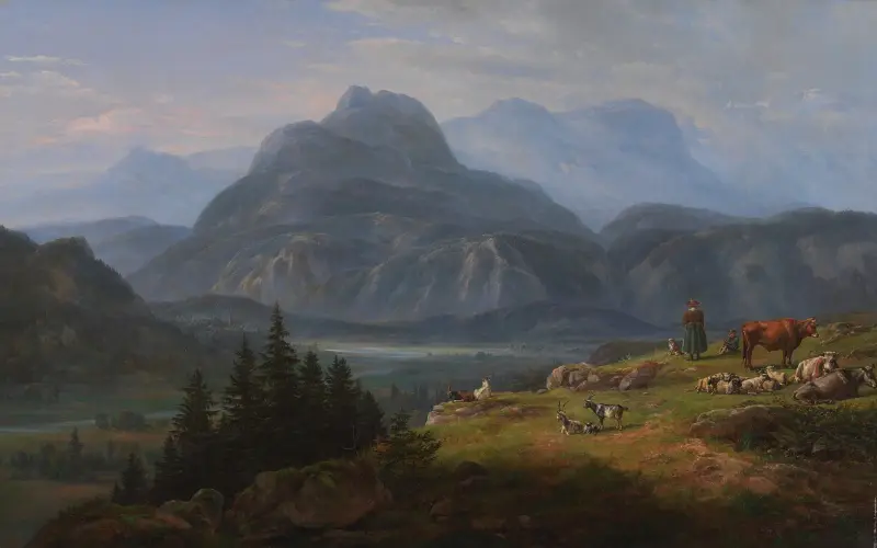 The Etsch Valley near Roveredo av Johan Christian Dahl