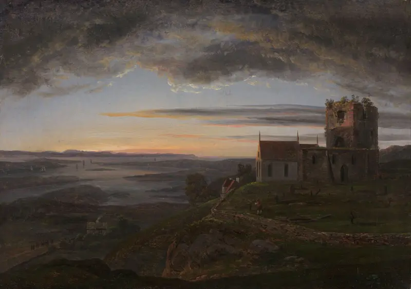 Den förfallna kyrkan på Avaldsnes på Karmøy av Johan Christian Dahl
