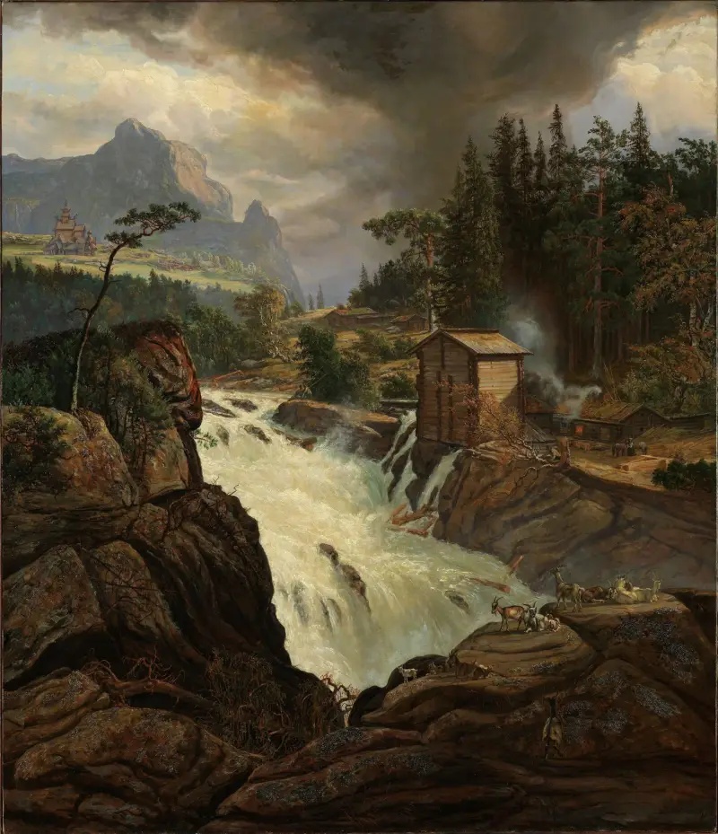 Labrofossens övre fall av Johan Christian Dahl