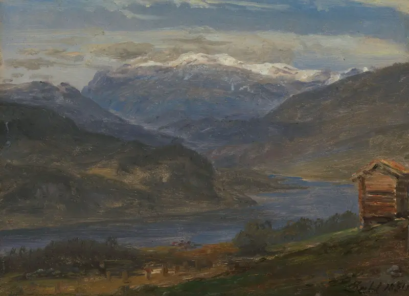 Utsikt över Hjelle i Valdres av Johan Christian Dahl