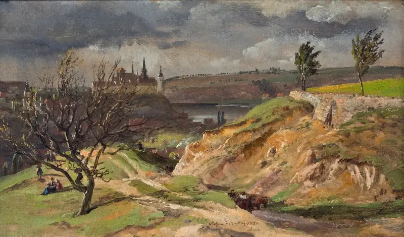 Vy över Meissen. Studie av Johan Christian Dahl