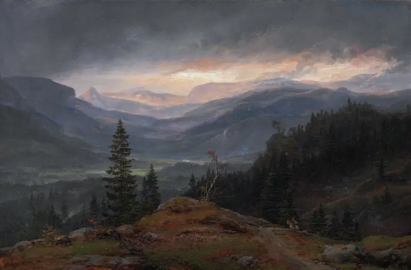 Utsikt över Hallingdal av Johan Christian Dahl