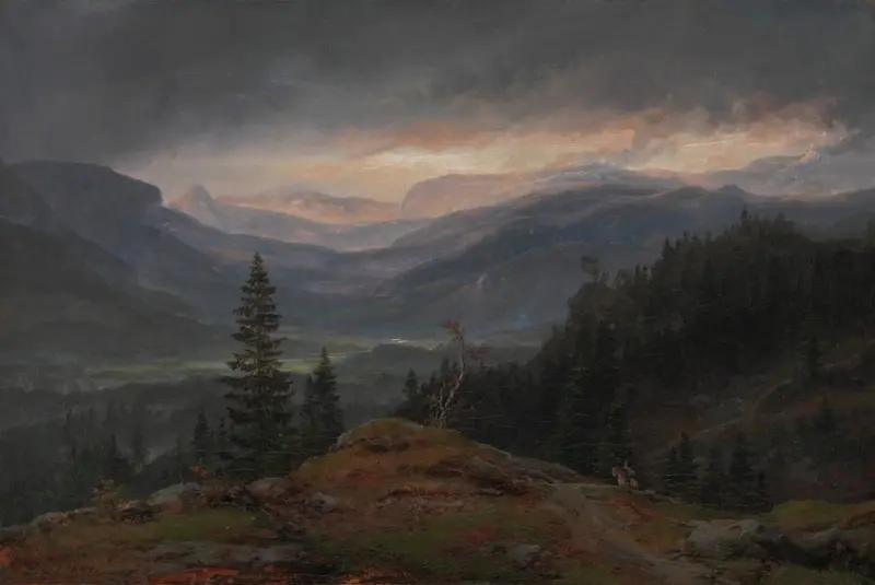 Utsikt över Hallingdal av Johan Christian Dahl