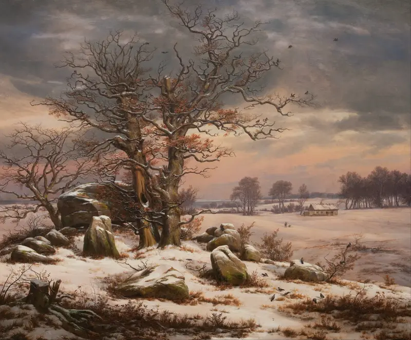 Winterlandschaft bei Vordingborg, Dänemark von Johan Christian Dahl