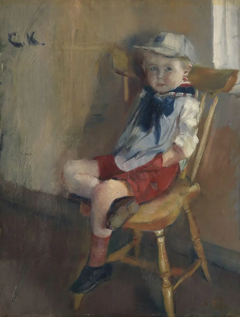 A little Boy on a Chair av Christian Krohg