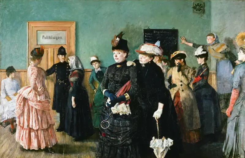 Albertine to See the Police Surgeon av Christian Krohg