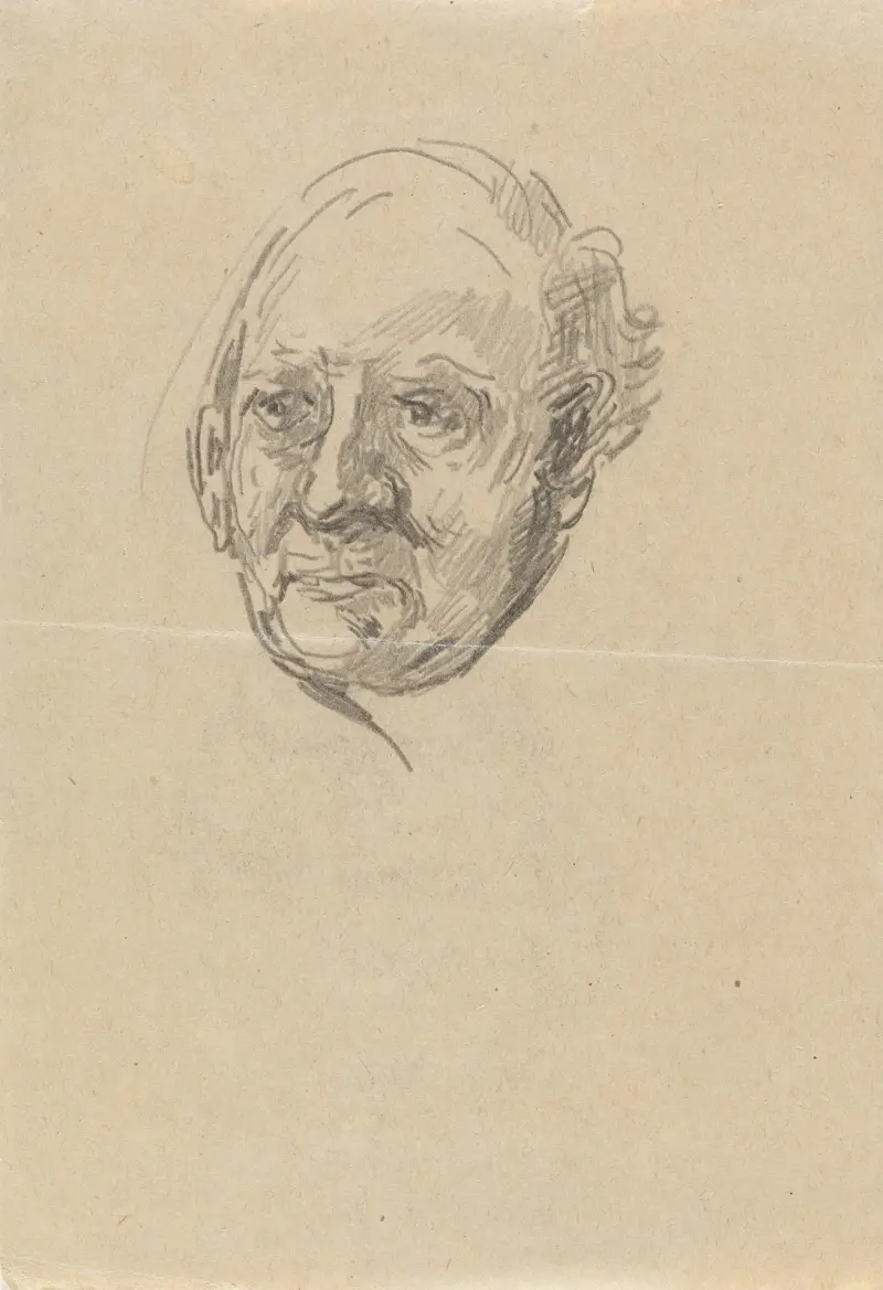 Huvud en face v. av Christian Krohg